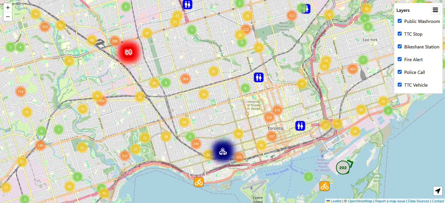Toronto Live City Map project screenshot